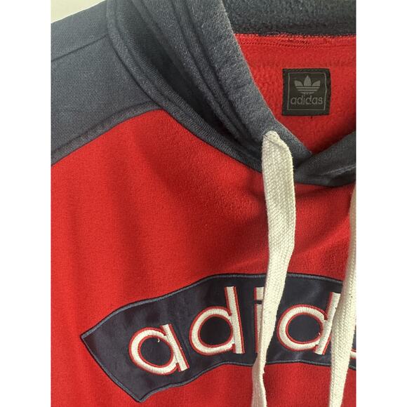 Adidas Originals Trefoil Red Navy SAMPLE Hoodie Hooded Sweatshirt Rare Prototype - Picture 3 of 16